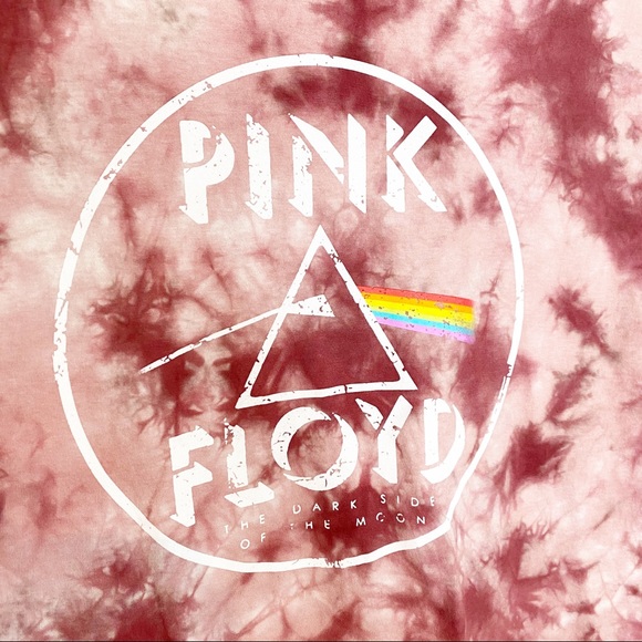 Pink Floyd Tie Dye Cropped Graphic Tee Pink M/XL - Picture 2 of 4